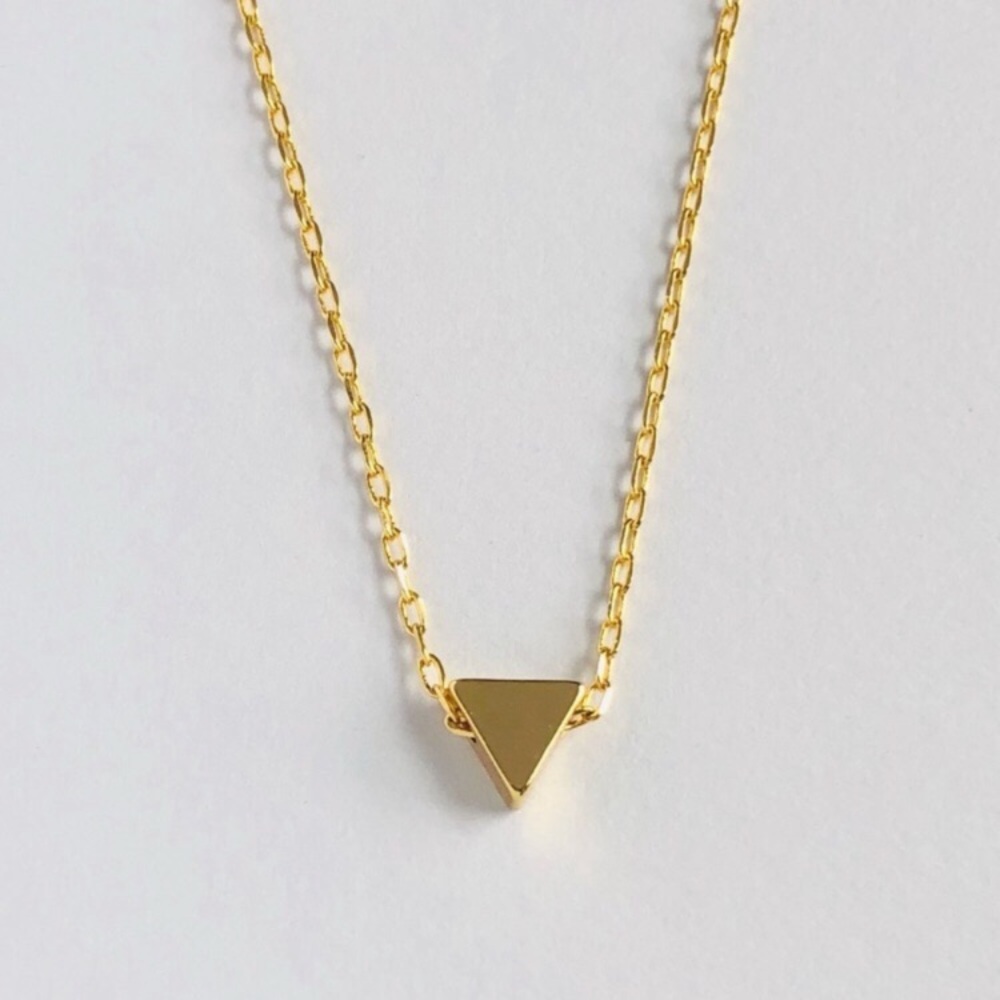 18K Gold Plated Dainty Triangle Minimalist Layering Necklace